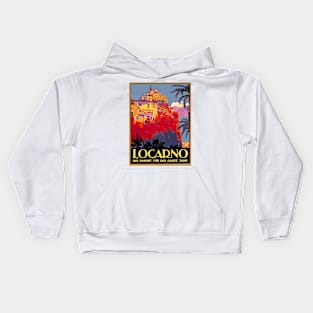 Locarno, Switzerland - The Health Spa for the Entire Year - Vintage Travel Poster Kids Hoodie